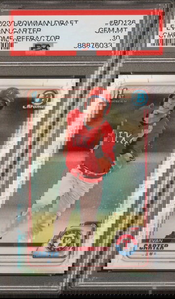 2020 Bowman Chrome Draft Refractor Evan Carter PSA 10 RC