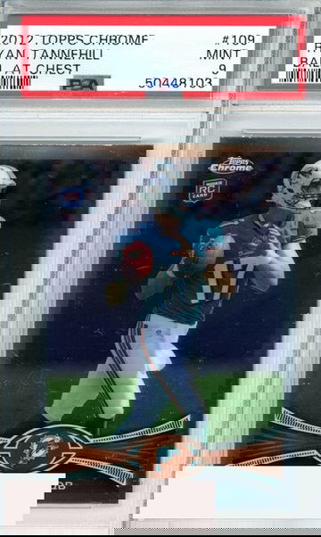 2012 TOPPS CHROME RYAN TANNEHILL #109 BALL AT CHEST DOLPHINS ROOKIE  PSA 9 MINT