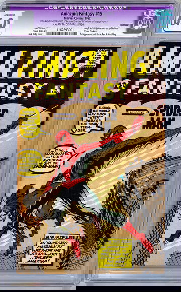 AMAZING FANTASY #15 CGC 6.0 *SIGNED BY STAN LEE* VERY FIRST SPIDER-MAN APP 1962