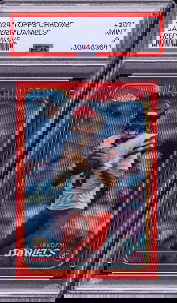 2024 Topps Chrome Red Wave Jayden Daniels ROOKIE 4/5 #201 PSA 9 MINT COMMANDERS