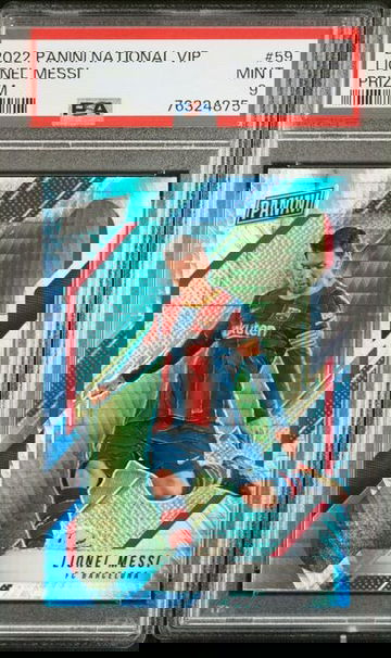 2021 2022 Panini National VIP Gold Packs Lionel Messi Hyper Prizm #59 PSA 9