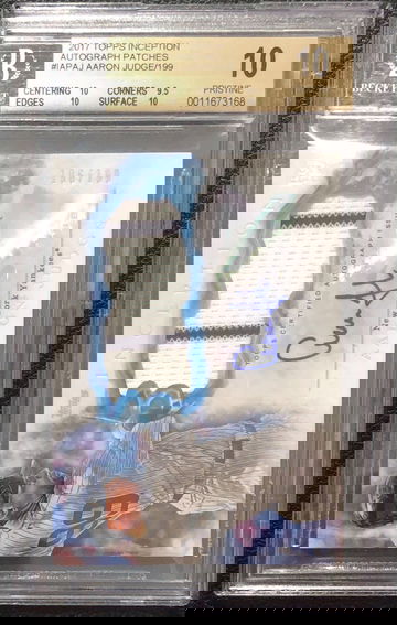 2017 Topps Inception Aaron Judge Rookie Patch Auto RC /199 BGS Auto 10 Pristine