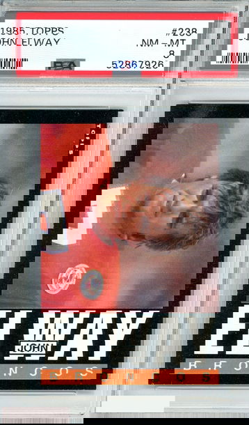 1985 TOPPS JOHN ELWAY #238 DENVER BRONCOS HOF 2ND YEAR PSA 8 NM-MT