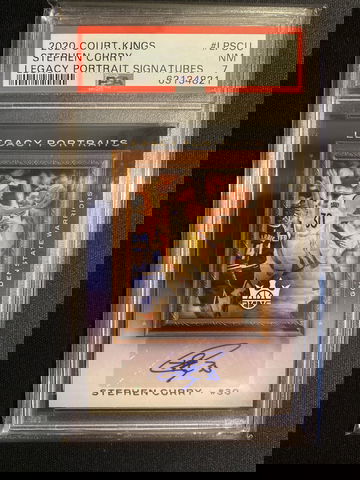 2020 Panini Court Kings Legacy Portrait Signatures Stephen Curry #LPSCU PSA 7