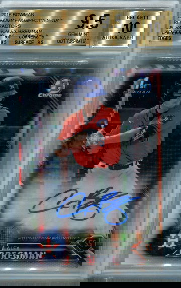 2016 Bowman Chrome Alex Bregman refractor /499 BGS 9.5 auto 10