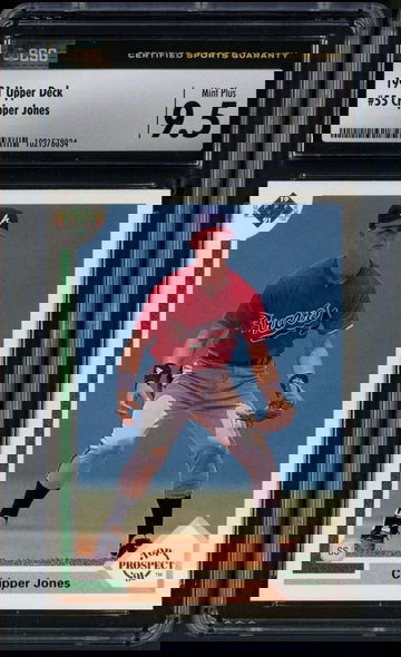 1991 Upper Deck Chipper Jones Top Prospect #55 CSG 9.5 Mint+ Atlanta Braves