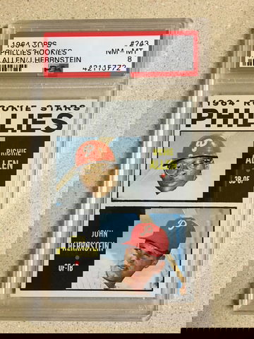 1964 Topps #243 Phillies Rookies PSA 8 NM-MT RICHIE DICK ALLEN JOHN HERRNSTEIN 