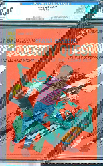 Jonny Quest #1 (1964) CGC 4.0 -- O/w to white pages; Adapts TV pilot episode