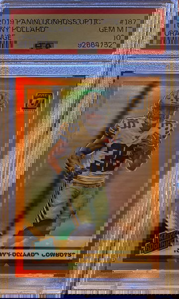 2019 Donruss Optic Tony Pollard Rated Rookie Orange /199 PSA 10