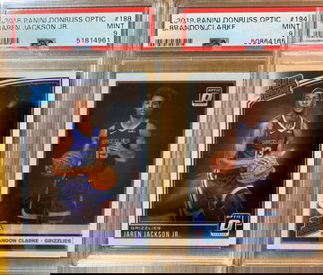 2018/2019 Panini DonRuss Optic Jaren Jackson Jr / Brandon Clarke PSA 9 Mint