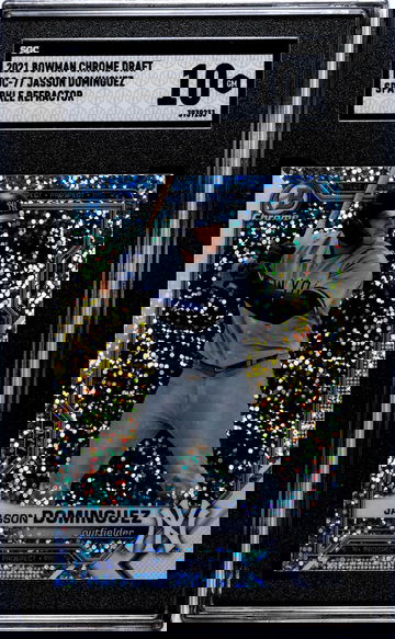 2021 Bowman Chrome Draft Sparkle Refractor Jasson Dominguez #BDC-77 SGC 10