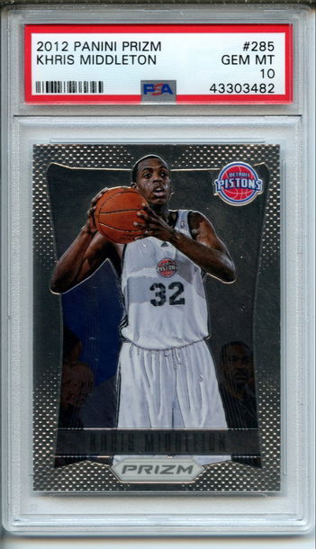 2012 Panini Prizm Khris Middleton RC #285 PSA Gem Mint 10