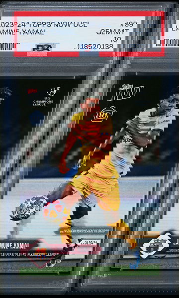 2023 TOPPS NOW UEFA CHAMPIONS LEAGUE LAMINE YAMAL #99 RC ROOKIE PSA 10