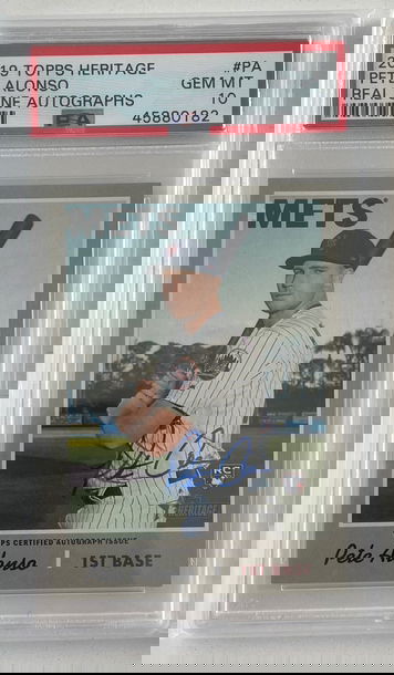 2019 Topps Heritage Blue Ink Pete Alonso PSA 10
