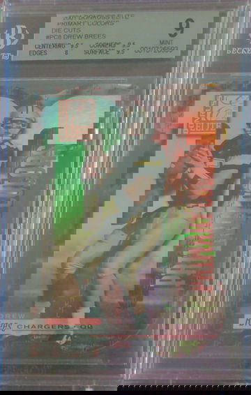 2001 Donruss Elite Primary Colors Red Die Cuts 12/25 Drew Brees