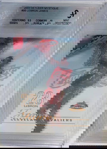 2003 FLEER MYSTIQUE LEBRON JAMES BGS 9 - GREAT CRACK, CLEAN AND RESUBMIT FOR BUMP TO GEM CANDIDATE!