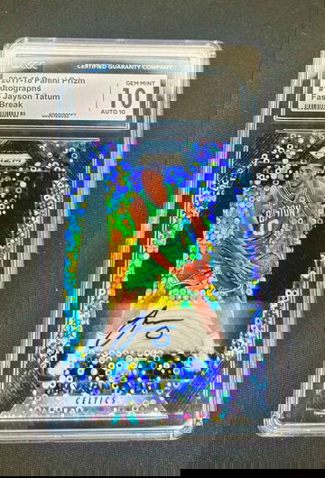 2017 Jayson Tatum Panini Prizm Fast Break Disco Rookie Auto CGC 10 #16 Autograph GEM