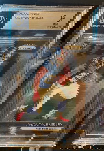 SAQUON BARKLEY PRIZM ROOKIE BGS 9 NY GIANTS