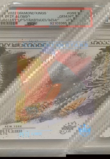 2022 Diamond Kings Pete Alonso Gallery of Stars Blue Holo PSA 10   
