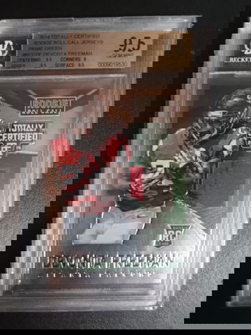 2014 totally certified rookie roll call jerseys prime green devante Freeman 1/5 RC BGS 9.5