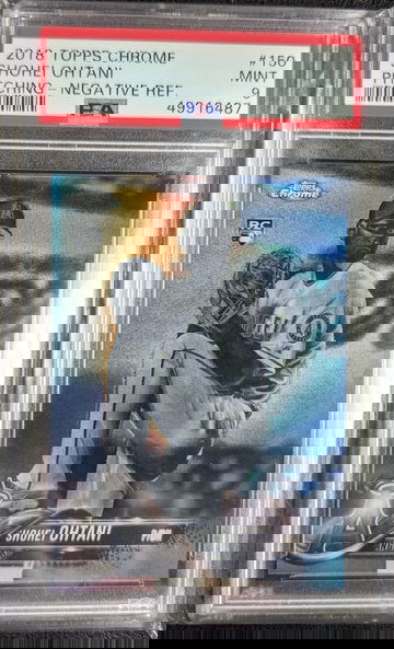 2018 Topps Chrome Shohei Ohtani Negative Refractor PSA 9