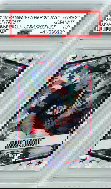 2018 Panini Father's Day #USA2 Mike Trout USA Baseball-Cracked Ice PSA 10 GEM MINT!