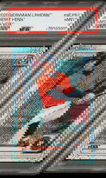 2020 Bowman Chrome Mega Box Mojo Refractor #BCP61 Jeremy Pena RC PSA 9