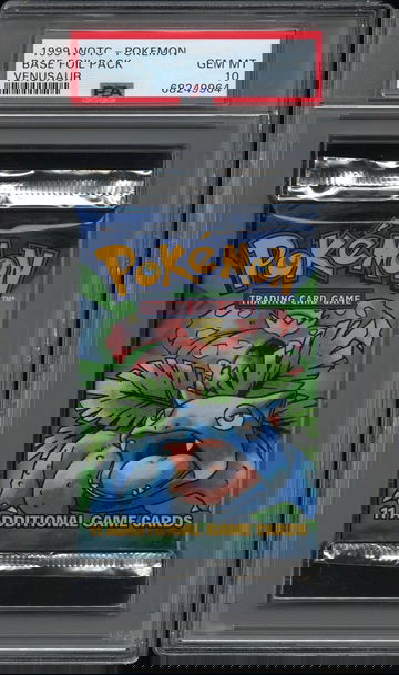 1999 Pokémon Base Set Venusaur Booster Pack PSA 10