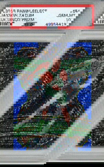 2019 PANINI SELECT BLUE DISCO PRIZM #54 JAYSON TATUM CELTICS /25 PSA 10 LOW POP
