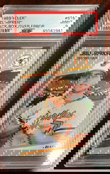 1989 Fleer Billy Ripken Black Box Over Error PSA 9