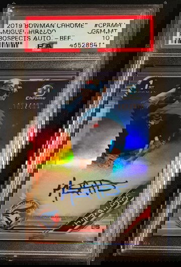 Miguel Hiraldo Chrome Refractor Auto PSA 10