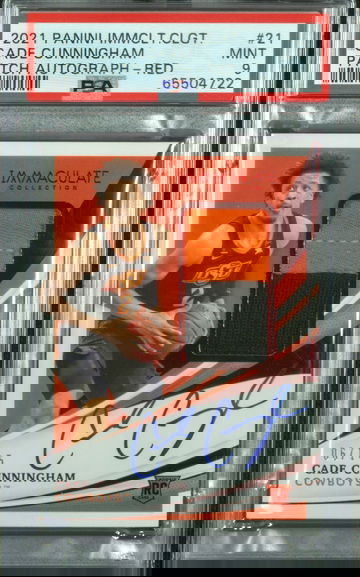 2021-22 Panini Immaculate Collegiate Cade Cunningham On card Auto RC RPA 6/15 Red PSA 9 mint