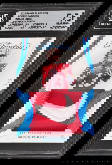 2022 Panini Flawless Brock Purdy RC Rookie Nike Brand Logo Patch #'d 2/2