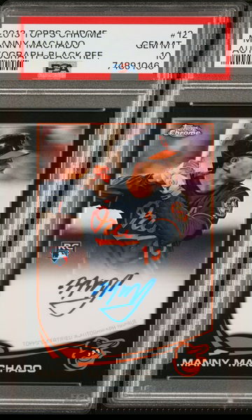 2013 Topps Chrome Manny Machado Auto Black Refractor /100 PSA 10