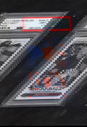 2013 Panini Prizm USA Baseball #USA10 Mike Trout Prizm PSA 9 MINT
