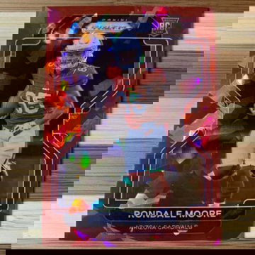 2021 Prizm Rondale Moore Red Cracked Ice Prizm RC #347 Cardinals Color Match!