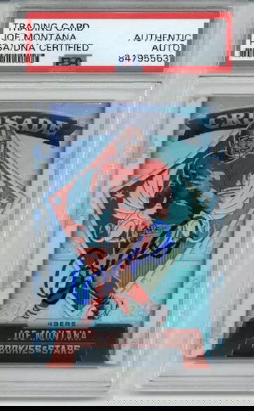 JOE MONTANA SIGNED AUTO 2021 PANINI ROOKIES & STARS CRUSADE #CR-11 49ERS PSA/DNA