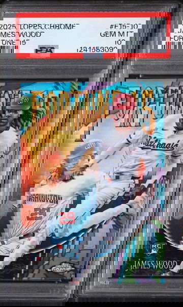 2025 Topps Chrome James Wood #F15-10 PSA 10