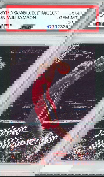 2019 PANINI CHRONICLES ZION WILLIAMSON #143 PELICANS ROOKIE RC PSA 10 GEM MT