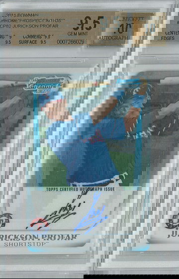 2011 Bowman Chrome Jurickson Profar BGS 9.5 Auto 10