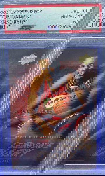 2003-04 LEBRON JAMES UPPER DECK LEBRON’S DIARY PSA 8 NM-MT ROOKIE RC LJ11 CAVS