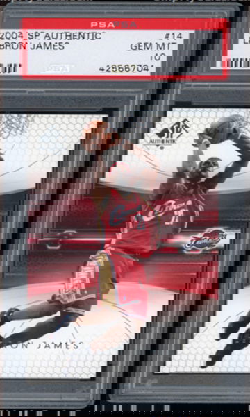 2004 SP Authentic Lebron James #14 PSA 10