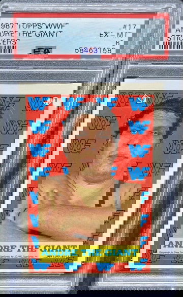 1987 Topps WWF/WWE Andre The Giant Sticker #17 *PSA 6 EX-MT* Very Low Pop! Icon