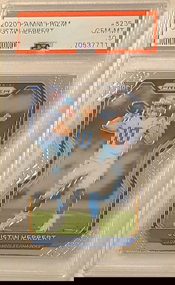 JUSTIN HERBERT 2020 PRIZM #325 BASE RC ROOKIE PSA 10