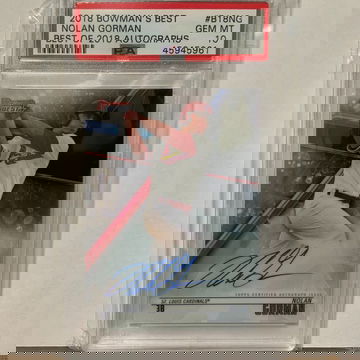 Nolan Gorman 2018 Bowman’s Best Autograph PSA 10
