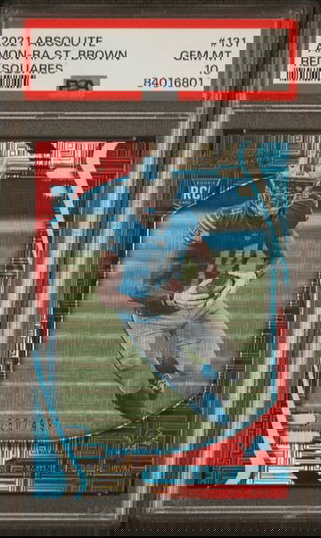 2021 Absolute Amon-Ra St. Brown Red Squares /499 PSA 10 #131 POP 14