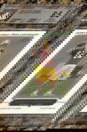 Aaron Rodgers 2005 Topps Chrome #190 Rookie Card BGS 8.5 NM-MT+ w 9.5