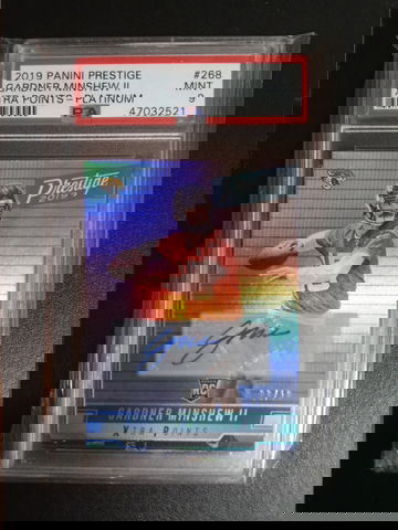 2019 Gardner minshew ll prestige extra points Platinum Auto 3/10 RC PSA 9
