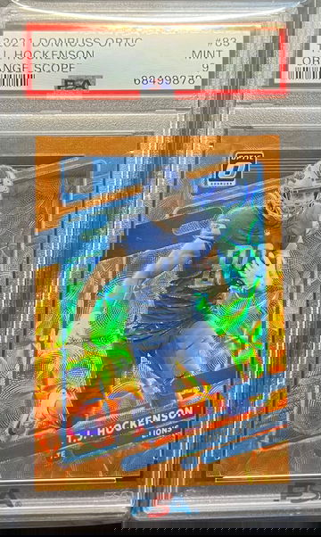2021 TJ Hockenson Optic Orange Scope /79 PSA 9