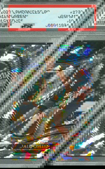 2021-22 panini Chronicles Draft Select FOTL Cracked Ice prizm 1/6 Jalen Green PSA 10 Gem Mint